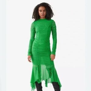 Elegant Green Ruched Dress